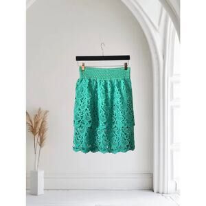 M USA Turquoise Lace Skirt Medium Large